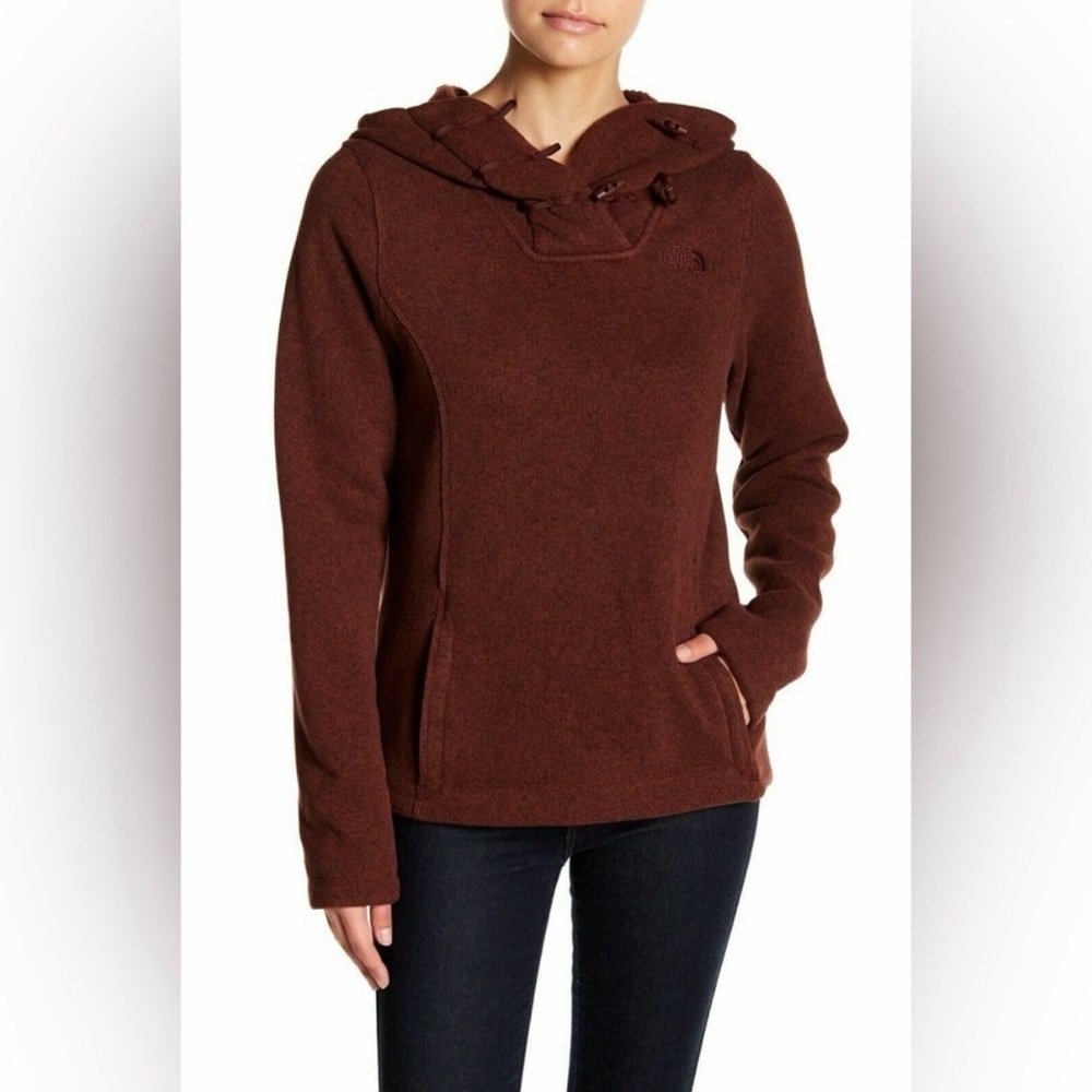 The North Face Mauve Maroon Crescent Funnel Neck Pullover Hoodie Sweatshirt